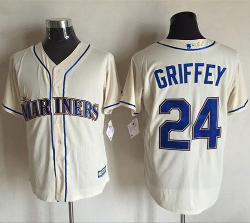Mariners #24 Ken Griffey Cream New Cool Base Stitched MLB Jersey
