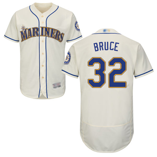 Mariners #32 Jay Bruce Cream Flexbase Authentic Collection Stitched MLB Jersey
