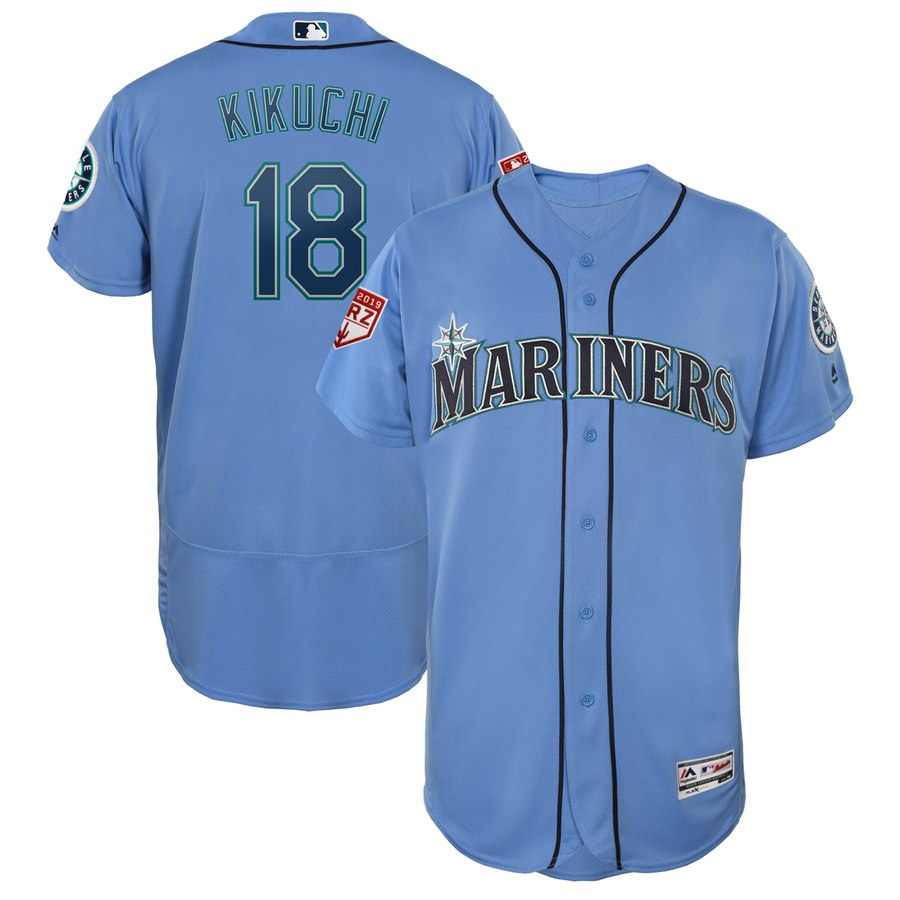 Mariners #18 Yusei Kikuchi Light Blue 2019 Spring Training Flex Base Stitched MLB Jersey