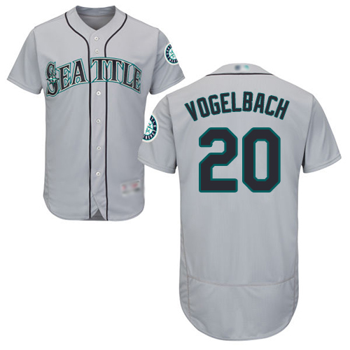 Mariners #20 Dan Vogelbach Grey Flexbase Authentic Collection Stitched MLB Jersey