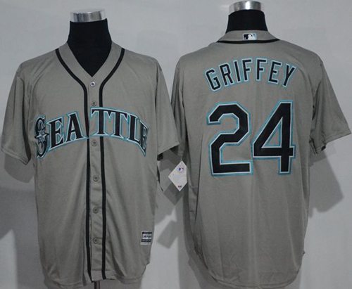 Mariners #24 Ken Griffey Grey New Cool Base Stitched MLB Jersey