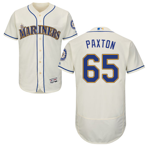 Mariners #65 James Paxton Cream Flexbase Authentic Collection Stitched MLB Jersey
