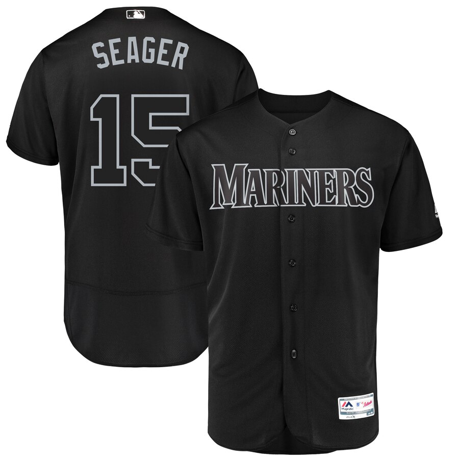 Seattle Mariners #15 Kyle Seager Seager Majestic 2019 Players' Weekend Flex Base Authentic Player Jersey Black