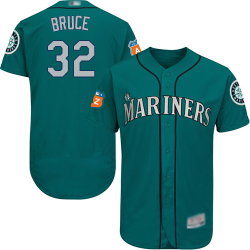 Mariners #32 Jay Bruce Green Flexbase Authentic Collection Stitched MLB Jersey