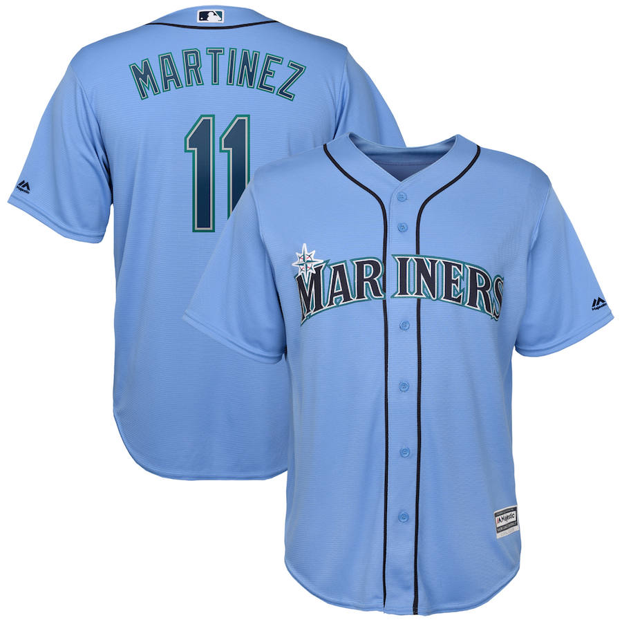 Seattle Mariners #11 Edgar Martinez Majestic Official Cool Base Player Jersey Blue