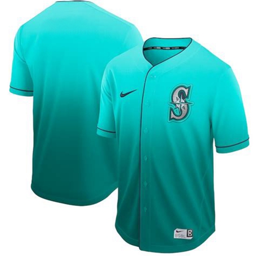 Nike Mariners Blank Green Fade Authentic Stitched MLB Jersey