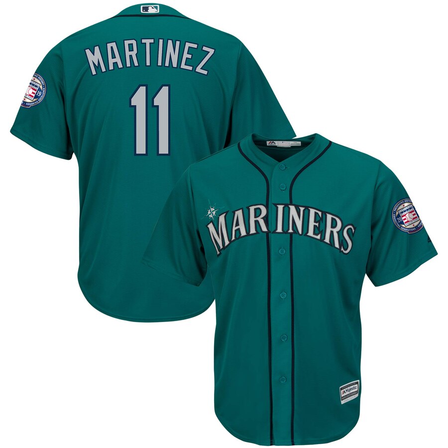 Seattle Mariners #11 Edgar Martinez Majestic 2019 Hall of Fame Induction Alternate Cool Base Player Jersey Northwest Green