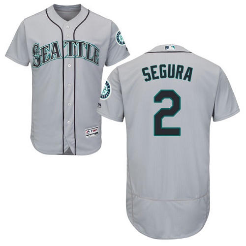 Mariners #2 Jean Segura Grey Flexbase Authentic Collection Stitched MLB Jersey