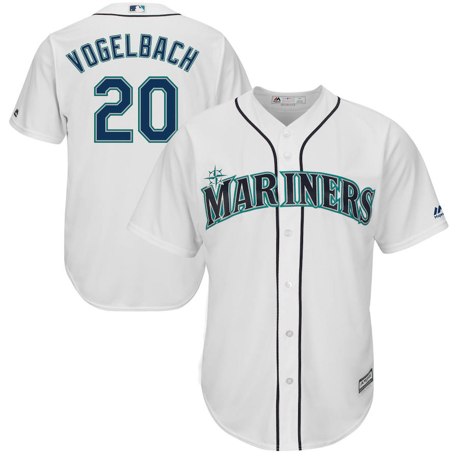 Seattle Mariners #20 Dan Vogelbach Majestic Home Cool Base Player Jersey White