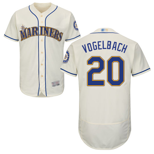 Mariners #20 Dan Vogelbach Cream Flexbase Authentic Collection Stitched MLB Jersey