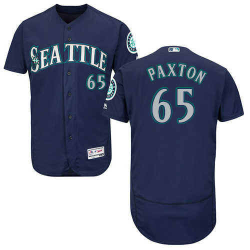 Mariners #65 James Paxton Navy Blue Flexbase Authentic Collection Stitched MLB Jersey