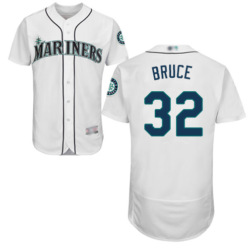 Mariners #32 Jay Bruce White Flexbase Authentic Collection Stitched MLB Jersey