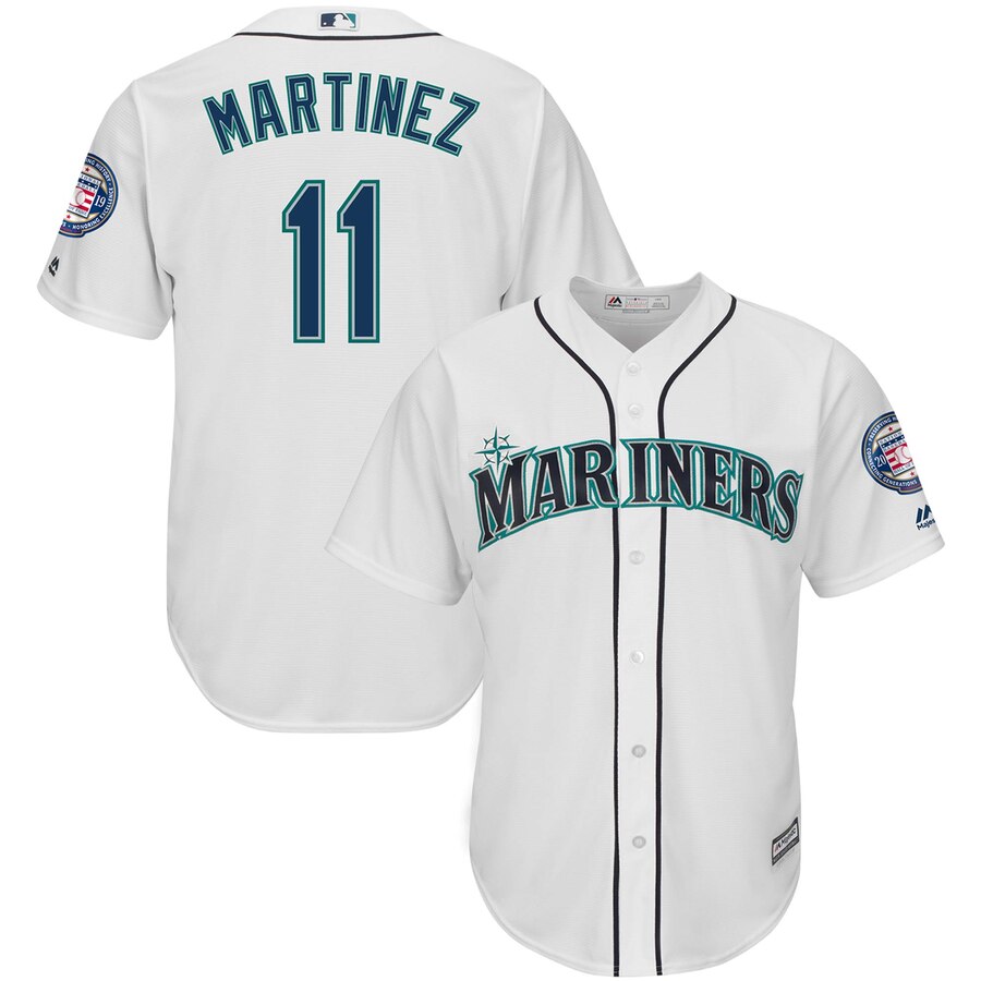 Seattle Mariners #11 Edgar Martinez Majestic 2019 Hall of Fame Induction Home Cool Base Player Jersey White