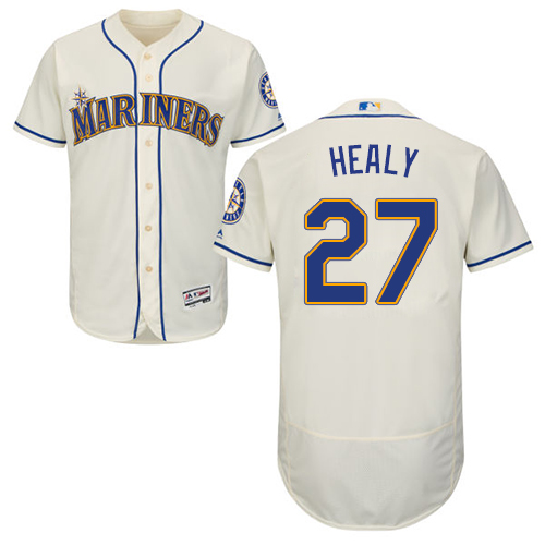 Mariners #27 Ryon Healy Cream Flexbase Authentic Collection Stitched MLB Jersey