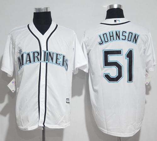 Mariners #51 Randy Johnson White New Cool Base Stitched MLB Jersey