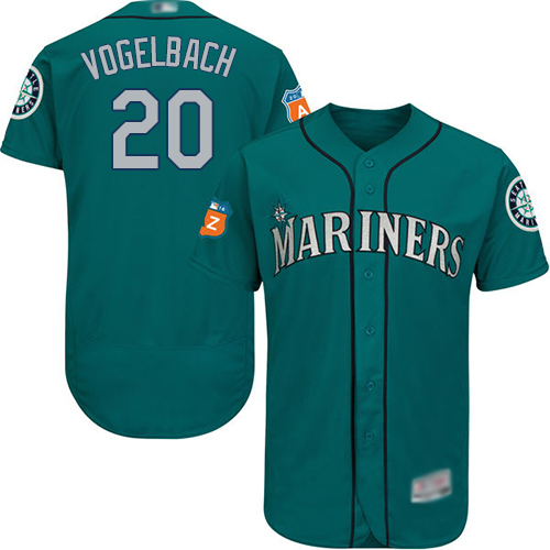 Mariners #20 Dan Vogelbach Green Flexbase Authentic Collection Stitched MLB Jersey