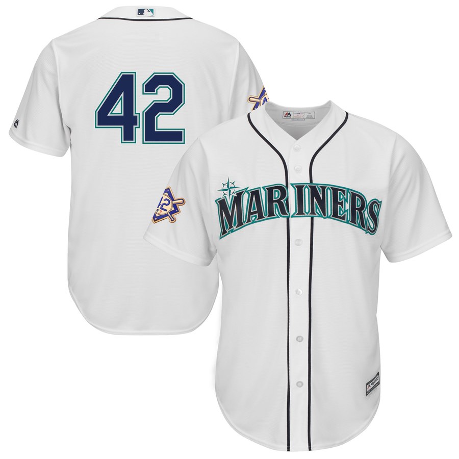 Seattle Mariners #42 Majestic 2019 Jackie Robinson Day Official Cool Base Jersey White