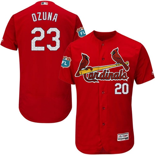 Cardinals #23 Marcell Ozuna Red Flexbase Authentic Collection Stitched MLB Jersey