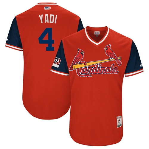Cardinals #4 Yadier Molina Red "Yadi" Players Weekend Authentic Stitched MLB Jersey