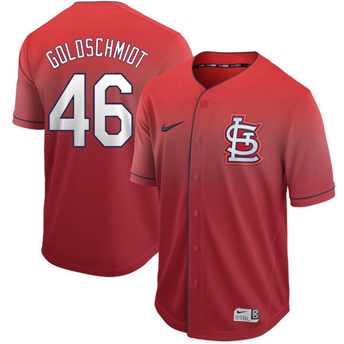 Nike Cardinals #46 Paul Goldschmidt Red Fade Authentic Stitched MLB Jersey