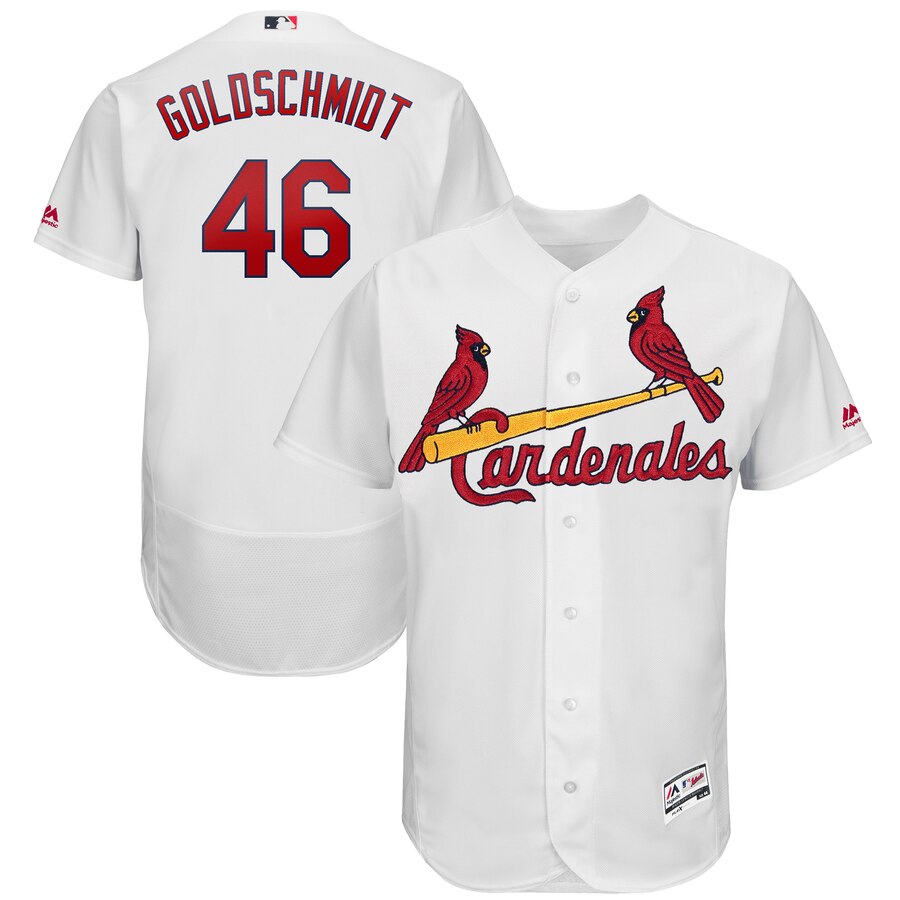 St. Louis Cardinals #46 Paul Goldschmidt Majestic 2019 Hispanic Heritage Flex Base Authentic Player Jersey White