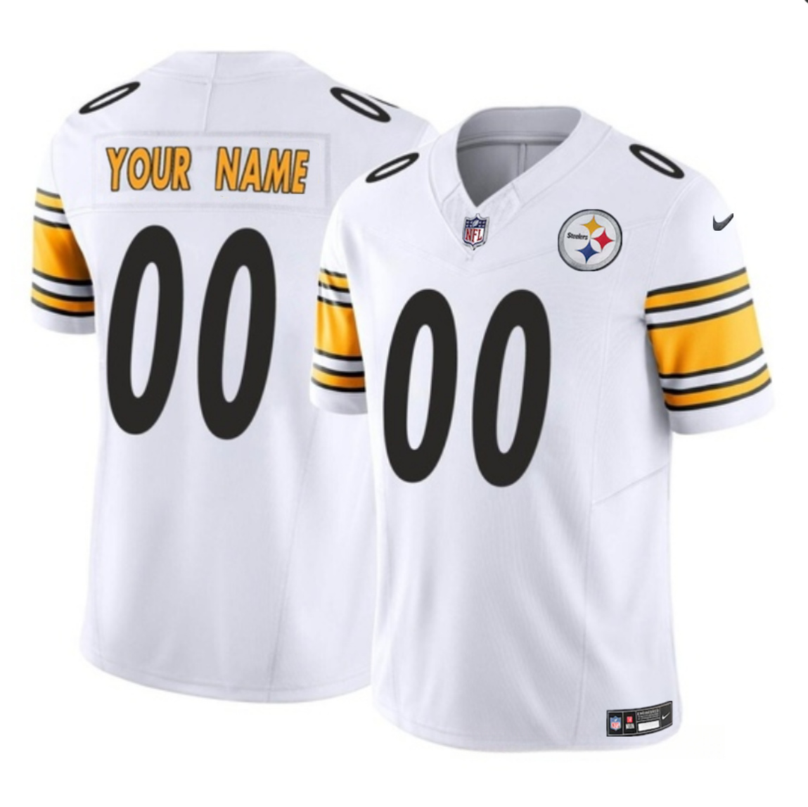 Men's Pittsburgh Steelers Active Player Custom White 2023 F.U.S.E Vapor Untouchable Limited Football Jersey