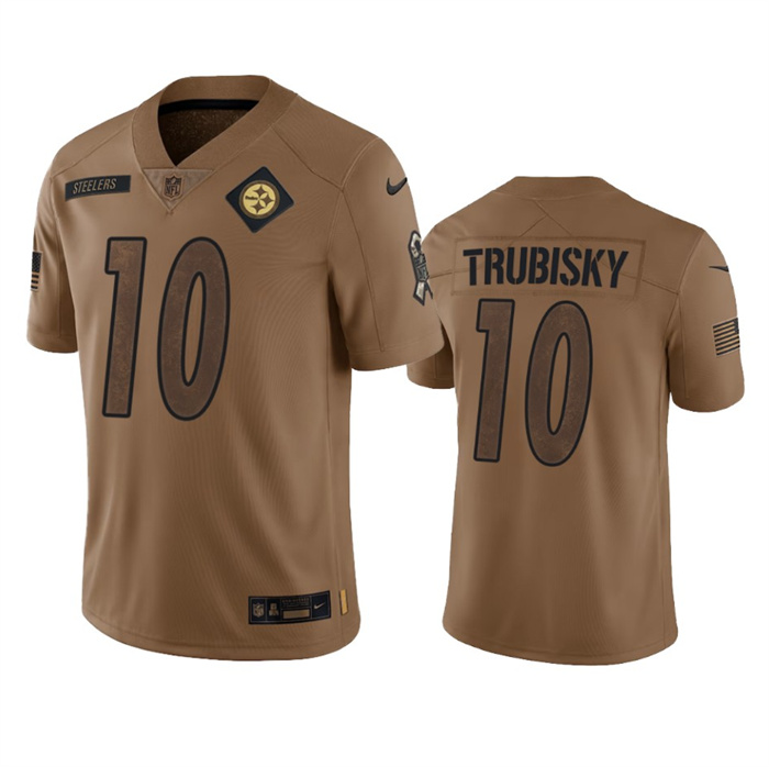 Men's Pittsburgh Steelers #10 Mitch Trubisky 2023 Brown Salute To Service Limited Jersey