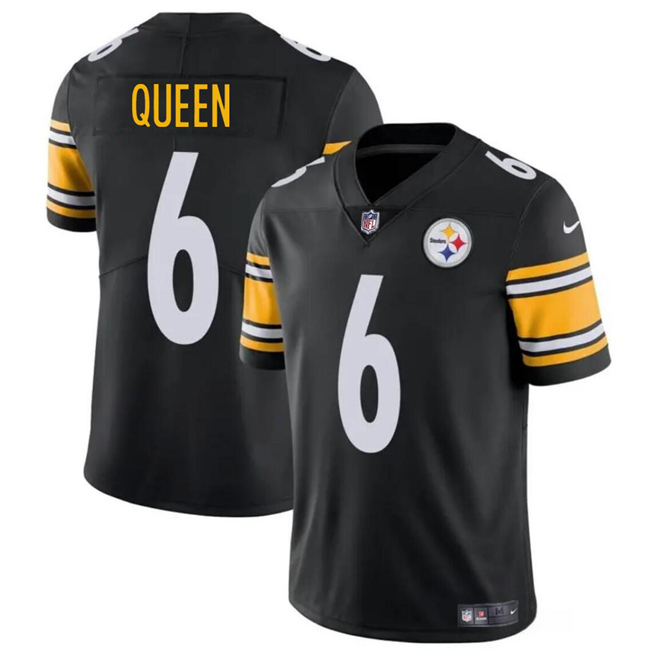 Men's Pittsburgh Steelers #6 Patrick Queen Black Vapor Untouchable Limited Stitched Jersey