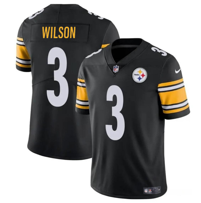 Men's Pittsburgh Steelers #3 Russell Wilson Black Vapor Untouchable Limited Stitched Jersey