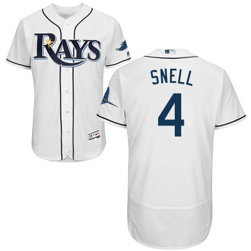 Rays #4 Blake Snell White Flexbase Authentic Collection Stitched MLB Jersey