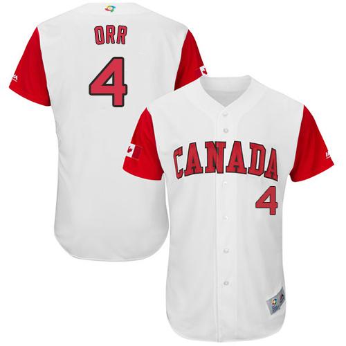 Team Canada #4 Pete Orr White 2017 World MLB Classic Authentic Stitched MLB Jersey