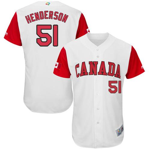 Team Canada #51 Jim Henderson White 2017 World MLB Classic Authentic Stitched MLB Jersey
