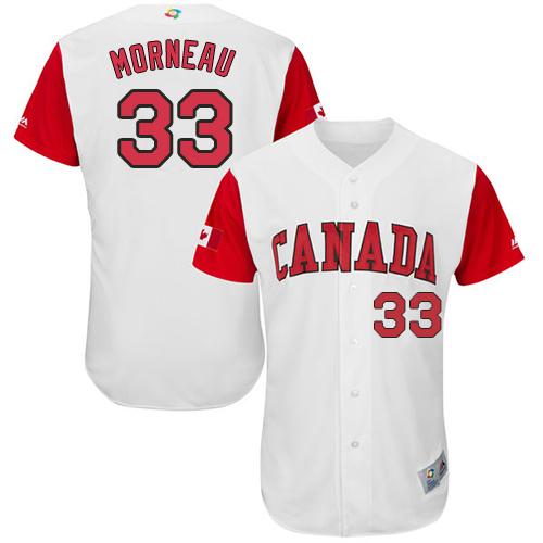 Team Canada #33 Justin Morneau White 2017 World MLB Classic Authentic Stitched MLB Jersey