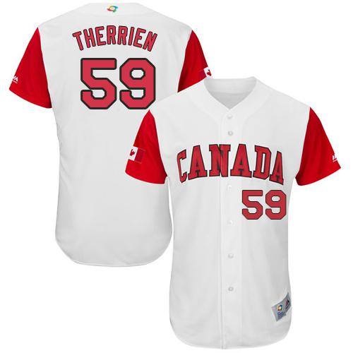 Team Canada #59 Jessen Therrien White 2017 World MLB Classic Authentic Stitched MLB Jersey