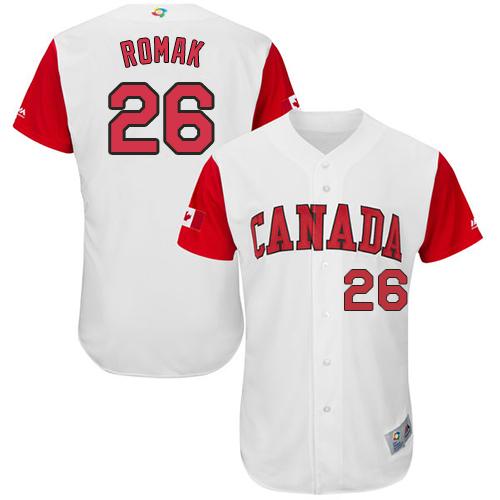 Team Canada #26 Jamie Romak White 2017 World MLB Classic Authentic Stitched MLB Jersey