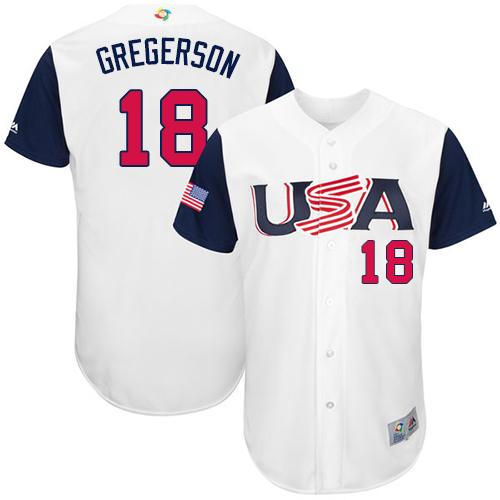 Team USA #18 Luke Gregerson White 2017 World MLB Classic Authentic Stitched MLB Jersey