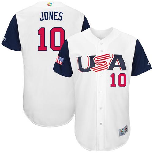 Team USA #10 Adam Jones White 2017 World MLB Classic Authentic Stitched MLB Jersey