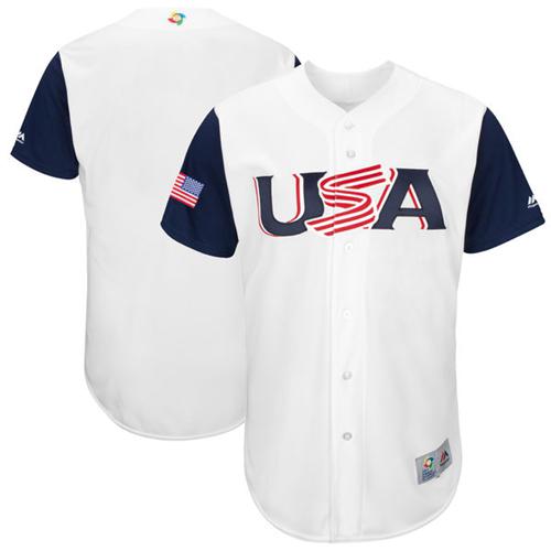 Team USA Blank White 2017 World MLB Classic Authentic Stitched MLB Jersey