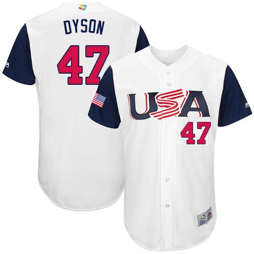 Team USA #47 Sam Dyson White 2017 World MLB Classic Authentic Stitched MLB Jersey