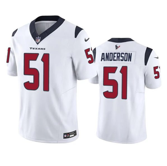 Men's Houston Texans #51 Will Anderson Jr. White 2023 F.U.S.E Vapor Untouchable Stitched Football Jersey