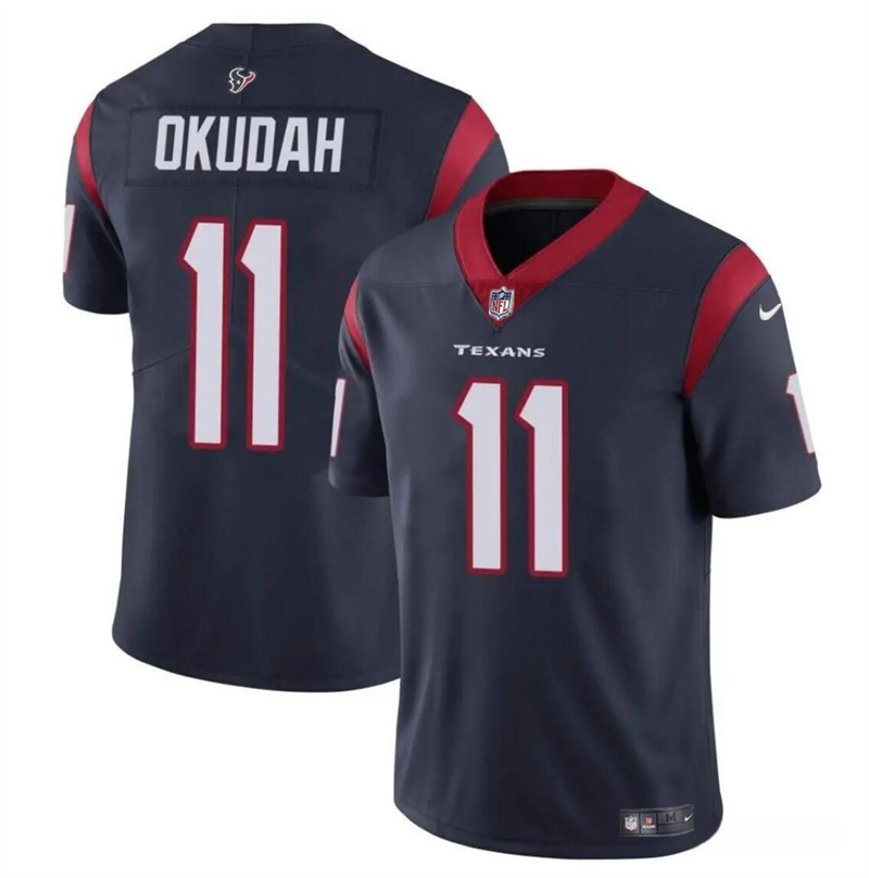Men's Houston Texans #11 Jeff Okudah Navy Vapor Untouchable Stitched Football Jersey