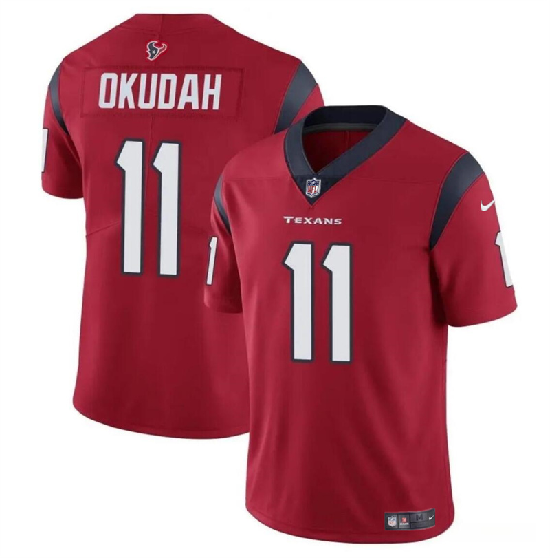 Men's Houston Texans #11 Jeff Okudah Red Vapor Untouchable Stitched Football Jersey