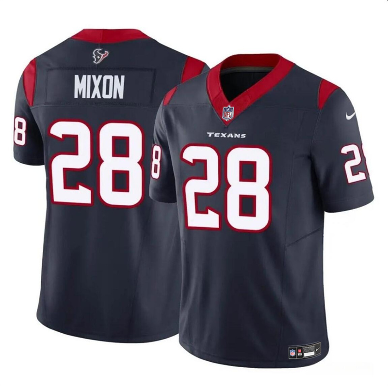 Men's Houston Texans #28 Joe Mixon Navy 2024 F.U.S.E Vapor Untouchable Stitched Football Jersey