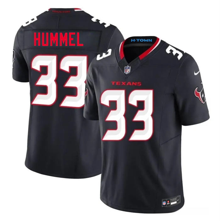 Men's Houston Texans #33 Jake Hummel Navy 2nd Alternate 2026 F.U.S.E. Vapor Limited Stitched Football Jersey