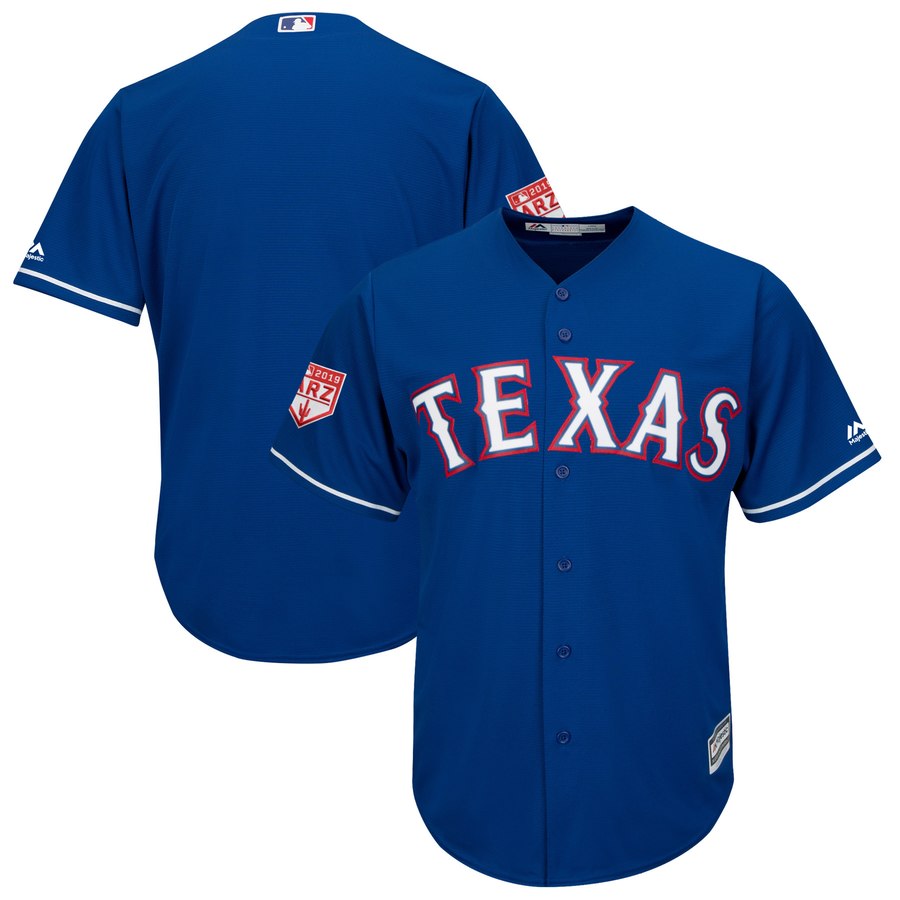 Rangers Blank Blue 2019 Spring Training Cool Base Stitched MLB Jersey