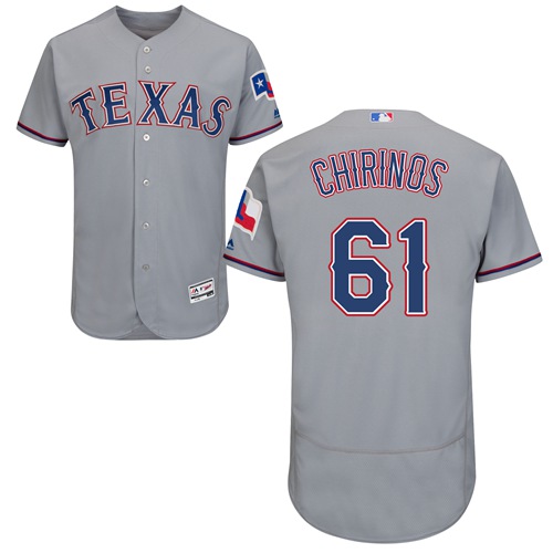Rangers #61 Robinson Chirinos Grey Flexbase Authentic Collection Stitched MLB Jersey