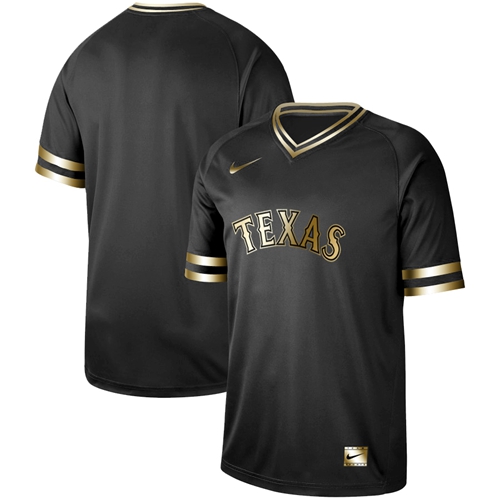 Nike Rangers Blank Black Gold Authentic Stitched MLB Jersey