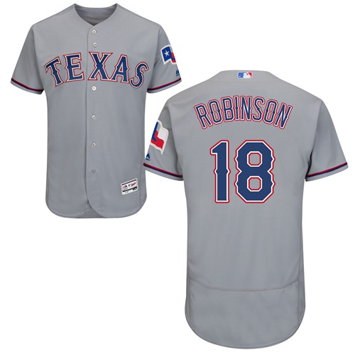 Rangers #18 Drew Robinson Grey Flexbase Authentic Collection Stitched MLB Jersey