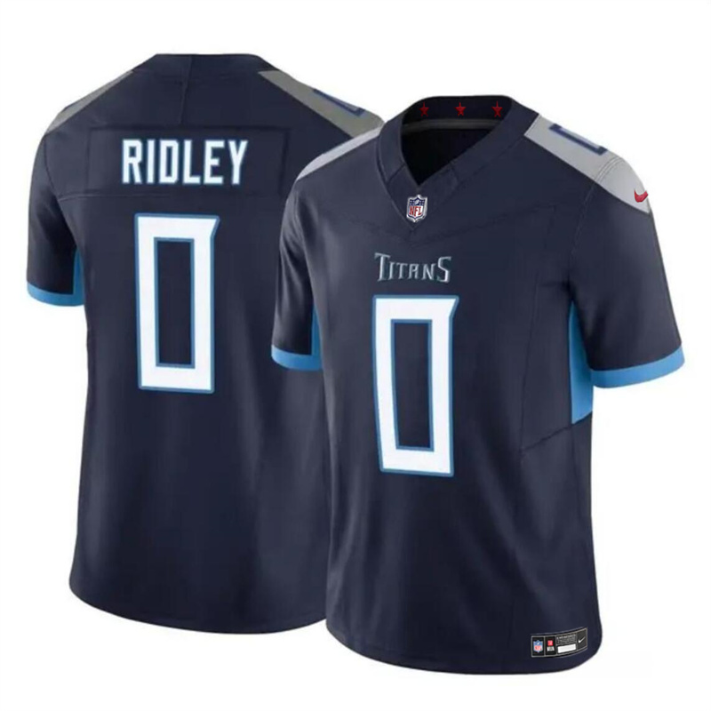Men's Tennessee Titans #0 Calvin Ridley Navy 2023 F.U.S.E. Vapor Limited Stitched Football Jersey