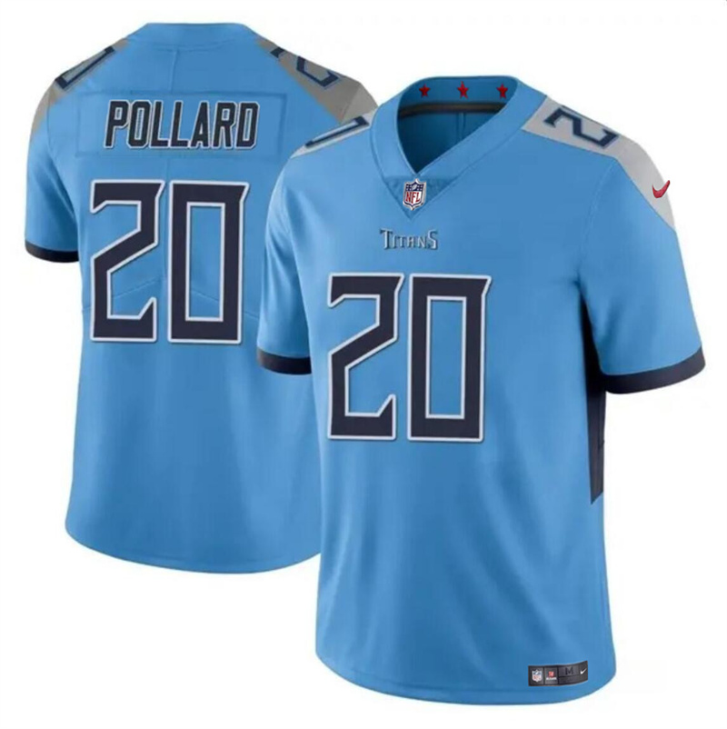 Men's Tennessee Titans #20 Tony Pollard Blue Vapor Limited Stitched Football Jersey